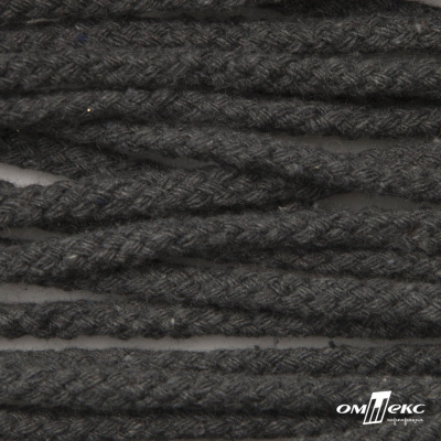 Шнур плетеный d-6 мм круглый, 70% хлопок 30% полиэстер, уп.90+/-1 м, цв.1088-т.серый - купить в Ярославле. Цена: 588 руб.