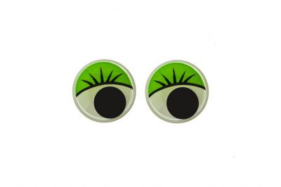Глазки для игрушек, круглые, с бегающими зрачками, 8 мм/упак.50+/-2 шт, цв. -зеленый - купить в Ярославле. Цена: 59.05 руб.