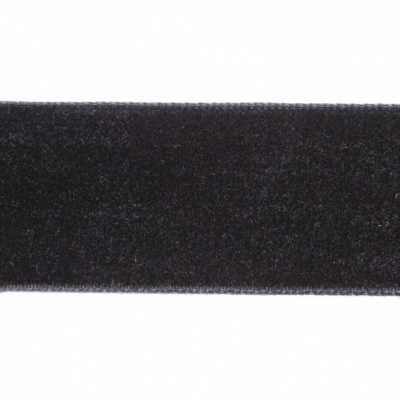 Лента бархатная нейлон, шир.25 мм, (упак. 45,7м), цв.03-черный - купить в Ярославле. Цена: 800.84 руб.