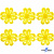 Кружево гипюр "Ромашка" 0575-1169, шир. 25 мм/уп.13,7 м, цвет 8208-жёлтый - купить в Ярославле. Цена: 289.76 руб.