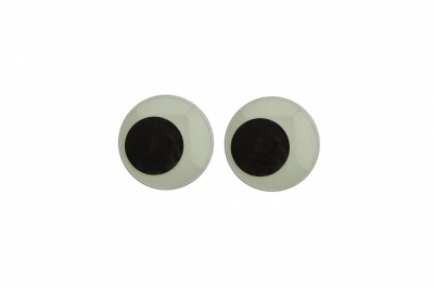 Глазки для игрушек, круглые, с ресничками, 10 мм/упак.50+/-2 шт, цв. -черно-белые - купить в Ярославле. Цена: 21.24 руб.