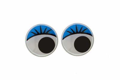 Глазки для игрушек, круглые, с бегающими зрачками, 12 мм/упак.50+/-2 шт, цв. -синий - купить в Ярославле. Цена: 95.04 руб.
