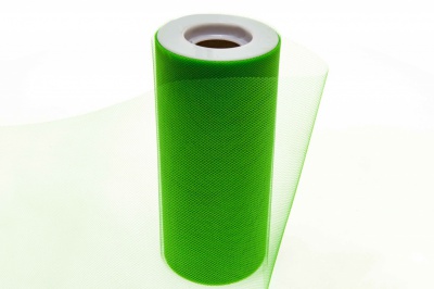 Фатин в шпульках 16-146, 10 гр/м2, шир. 15 см (в нам. 25+/-1 м), цвет зелёный - купить в Ярославле. Цена: 100.69 руб.