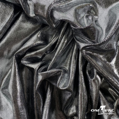 Трикотажное полотно голограмма, шир.140 см, #602 -чёрный/серебро - купить в Ярославле. Цена 385.88 руб.