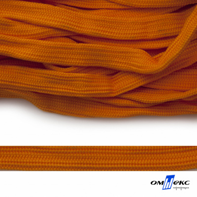 Шнур плетеный (плоский) d-12 мм, (уп.90+/-1м), 100% полиэстер, цв.267 - оранжевый - купить в Ярославле. Цена: 8.62 руб.