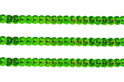 Пайетки "ОмТекс" на нитях, CREAM, 6 мм С / упак.73+/-1м, цв. 94 - зеленый - купить в Ярославле. Цена: 297.48 руб.