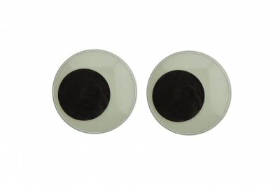 Глазки для игрушек, круглые, с бегающими зрачками, 40 мм/упак.20+/-2 шт, цв. -черно-белые - купить в Ярославле. Цена: 158.73 руб.