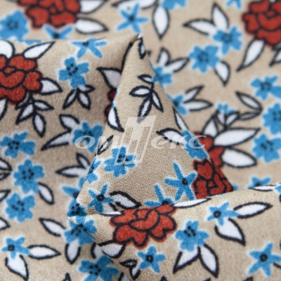 Плательная ткань "Фламенко" 7.1, 80 гр/м2, шир.150 см, принт растительный - купить в Ярославле. Цена 239.03 руб.