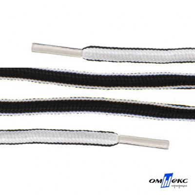 Шнурки #4-27, круглые 130 см, двухцветные (черно/белый) - купить в Ярославле. Цена: 47.04 руб.