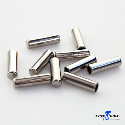 06033-Наконечник для шнура металл, отв. 4 мм, цв. никель - купить в Ярославле. Цена: 6.08 руб.