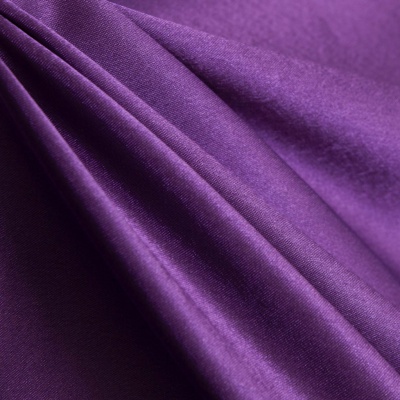 Поли креп-сатин 19-3536, 125 (+/-5) гр/м2, шир.150см, цвет фиолетовый - купить в Ярославле. Цена 155.57 руб.