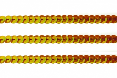 Пайетки "ОмТекс" на нитях, CREAM, 6 мм С / упак.73+/-1м, цв. 88 - оранжевый - купить в Ярославле. Цена: 300.55 руб.