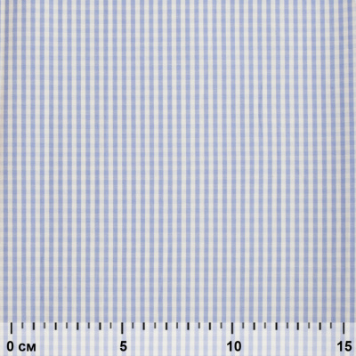 Ткань сорочечная Клетка Виши, 115 г/м2, 58% пэ,42% хл, шир.150 см, цв.2-голубой, (арт.111) - купить в Ярославле. Цена 306.69 руб.
