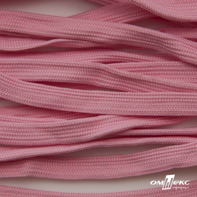 Шнур плетеный (плоский) d-12 мм, (уп.90+/-1м), 100% полиэстер, цв.256 - розовый - купить в Ярославле. Цена: 8.62 руб.