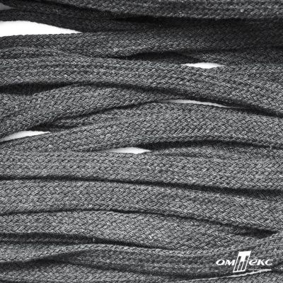 Шнур плетеный d-8 мм плоский, 70% хлопок 30% полиэстер, уп.85+/-1 м, цв.1027-серый - купить в Ярославле. Цена: 735 руб.