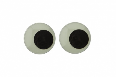 Глазки для игрушек, круглые, с бегающими зрачками, 24 мм/упак.50+/-2 шт, цв. -черно-белые - купить в Ярославле. Цена: 60.32 руб.