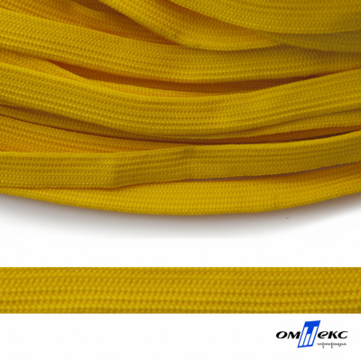 Шнур плетеный (плоский) d-12 мм, (уп.90+/-1м), 100% полиэстер, цв.269 - жёлтый - купить в Ярославле. Цена: 8.62 руб.