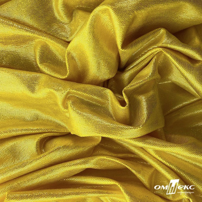 Трикотажное полотно голограмма, шир.140 см, #602 -жёлтый/жёлтый - купить в Ярославле. Цена 385.88 руб.