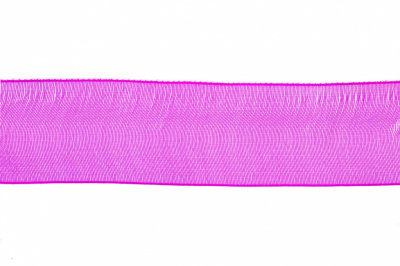 Лента органза 1015, шир. 10 мм/уп. 22,8+/-0,5 м, цвет ярк.розовый - купить в Ярославле. Цена: 38.39 руб.