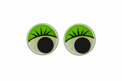 Глазки для игрушек, круглые, с бегающими зрачками, 12 мм/упак.50+/-2 шт, цв. -зеленый - купить в Ярославле. Цена: 96.01 руб.