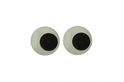 Глазки для игрушек, круглые, с бегающими зрачками, 15 мм/упак.50+/-2 шт, цв. -черно-белые - купить в Ярославле. Цена: 46.92 руб.