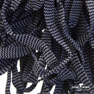 Шнурки #107-07, плоские 130 см, двухцветные цв.серый/чёрный - купить в Ярославле. Цена: 23.03 руб.