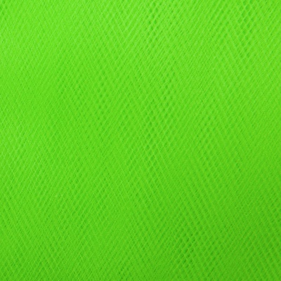 Фатин матовый 16-142, 12 гр/м2, шир.300см, цвет неон.зелёный - купить в Ярославле. Цена 101.95 руб.