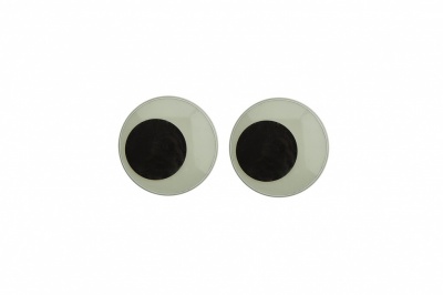 Глазки для игрушек, круглые, с бегающими зрачками, 12 мм/упак.50+/-2 шт, цв. -черно-белые - купить в Ярославле. Цена: 38.32 руб.