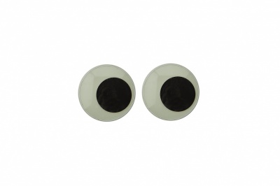 Глазки для игрушек, круглые, с бегающими зрачками, 8 мм/упак.100+/-2 шт, цв. -черно-белые - купить в Ярославле. Цена: 28.86 руб.