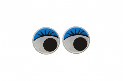 Глазки для игрушек, круглые, с бегающими зрачками, 8 мм/упак.50+/-2 шт, цв. -синий - купить в Ярославле. Цена: 59.05 руб.