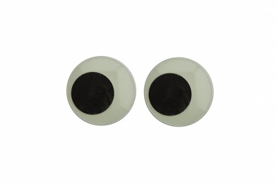 Глазки для игрушек, круглые, с бегающими зрачками, 18 мм/упак.50+/-2 шт, цв. -черно-белые - купить в Ярославле. Цена: 41.81 руб.