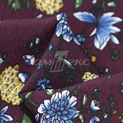 Плательная ткань "Фламенко" 4.1, 80 гр/м2, шир.150 см, принт растительный - купить в Ярославле. Цена 259.21 руб.