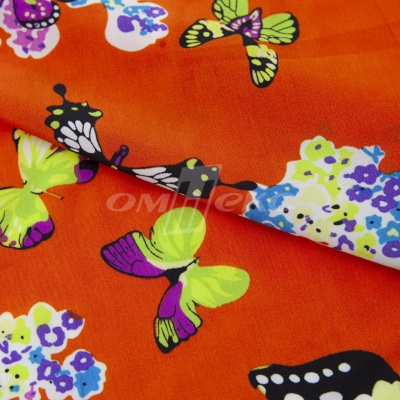 Плательная ткань "Софи" 7.1, 75 гр/м2, шир.150 см, принт бабочки - купить в Ярославле. Цена 241.49 руб.
