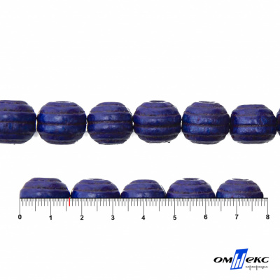0309-Бусины деревянные "ОмТекс", 16 мм, упак.50+/-3шт, цв.006-синий - купить в Ярославле. Цена: 62.22 руб.
